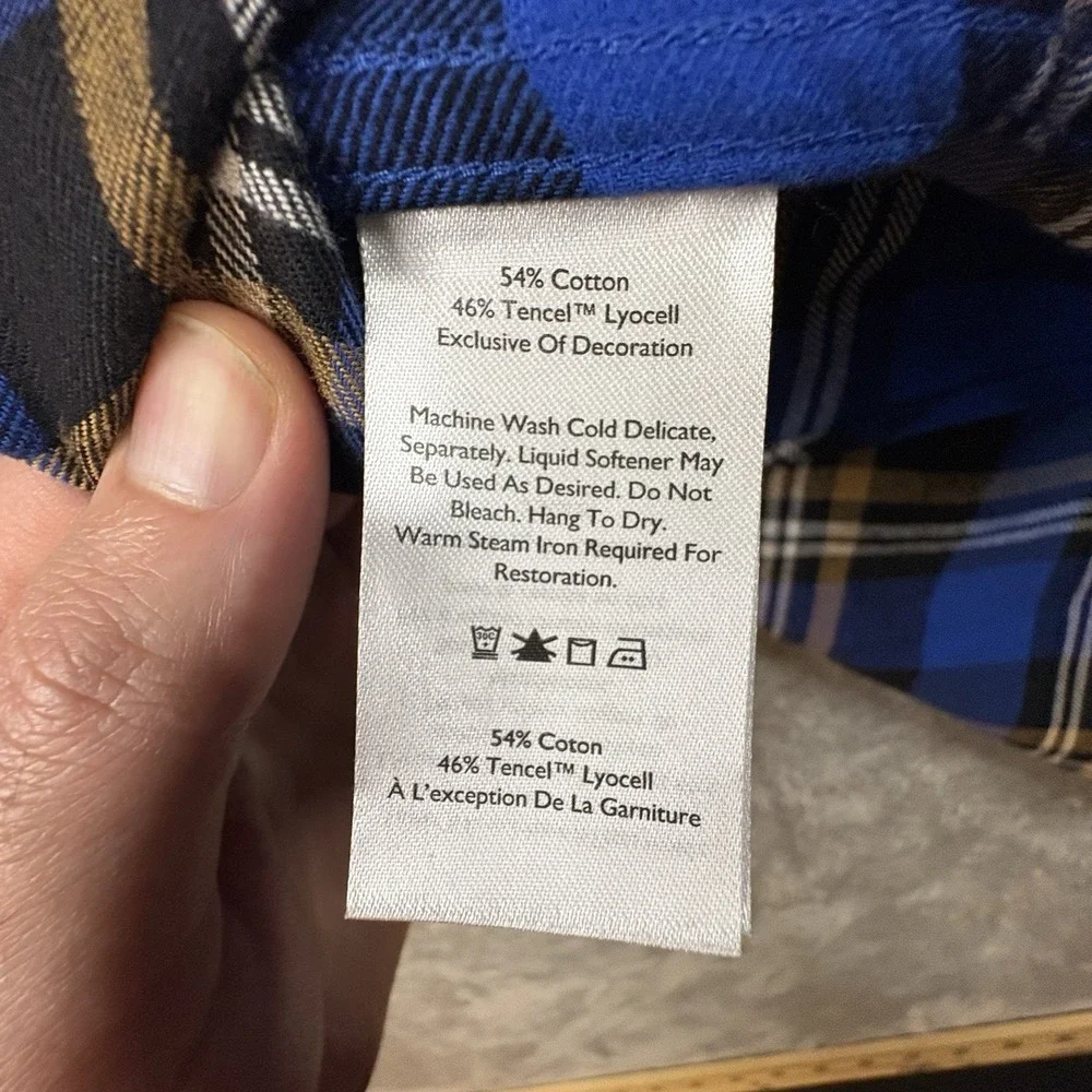 Eddie Bauer Women's‎ XL NWT Multicolor LS Plaid Flannel Tencel Blend SEE DESC
